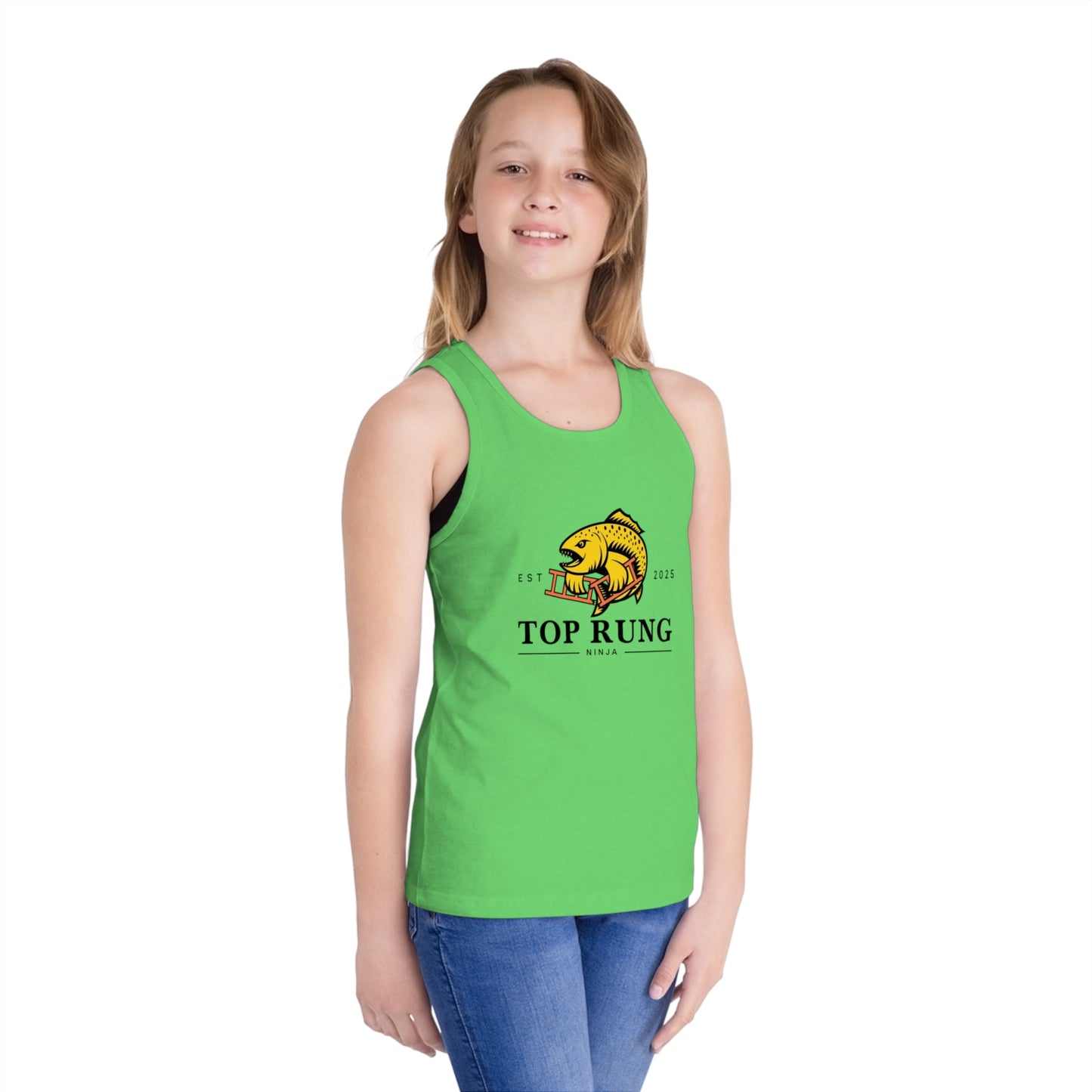 Top Rung Ninja Youth Tank Top - Crush the Salmon Ladder