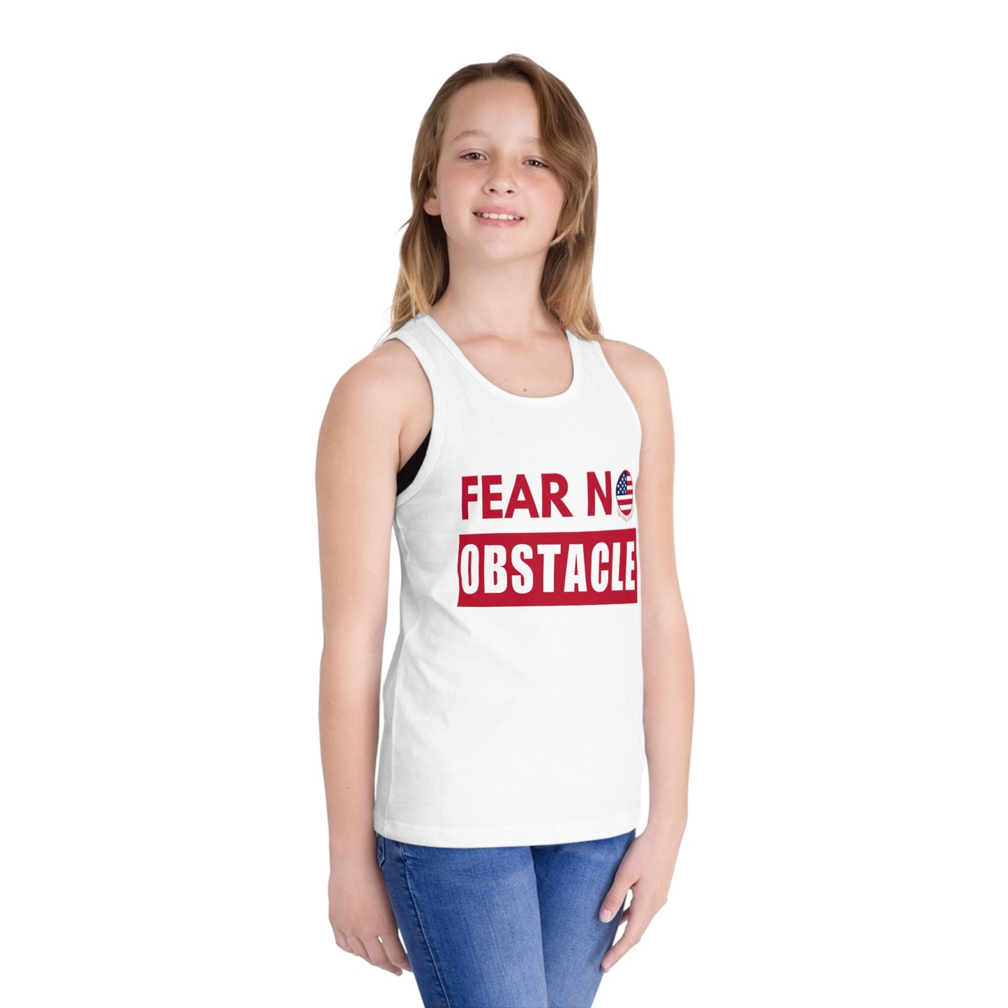 Fear No Obstacle Ninja Youth American Flag Tank Top