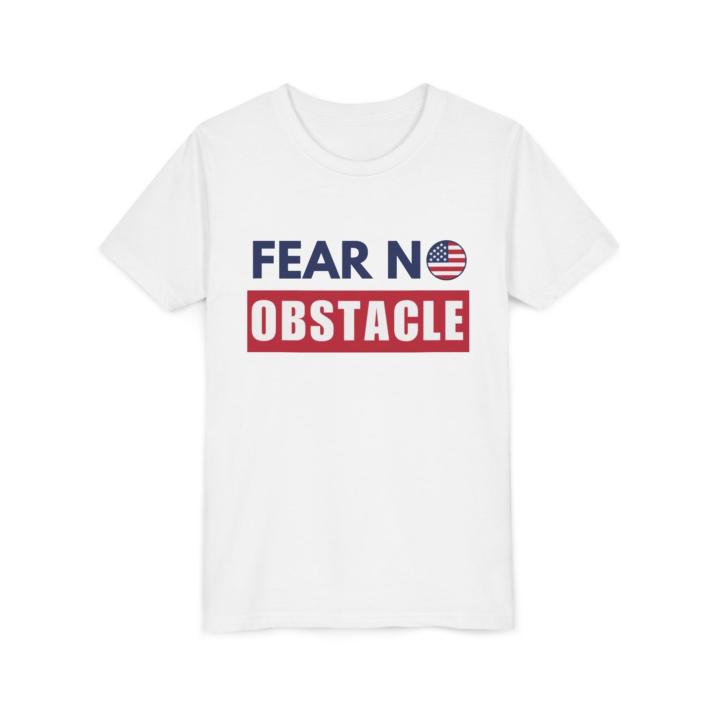 Fear No Obstacle American Flag Youth Ninja Tee