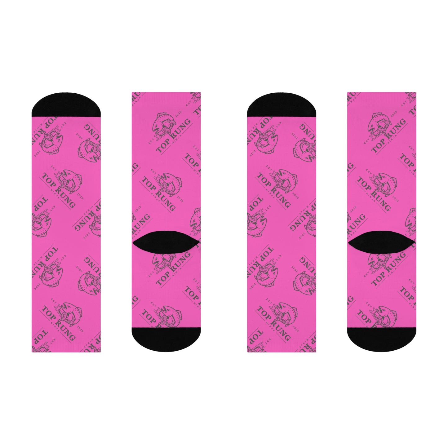 Top Rung Crush the Salmon Ladder Pink 3/4 Socks