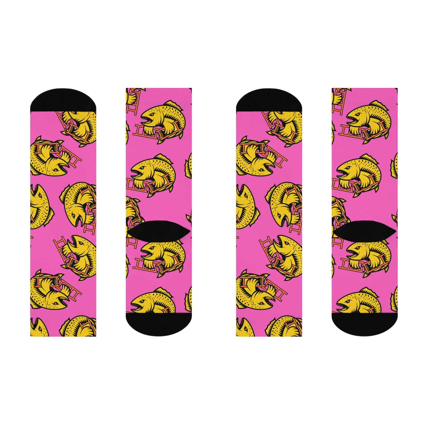 Crush the Salmon Ladder Pink 3/4 Socks