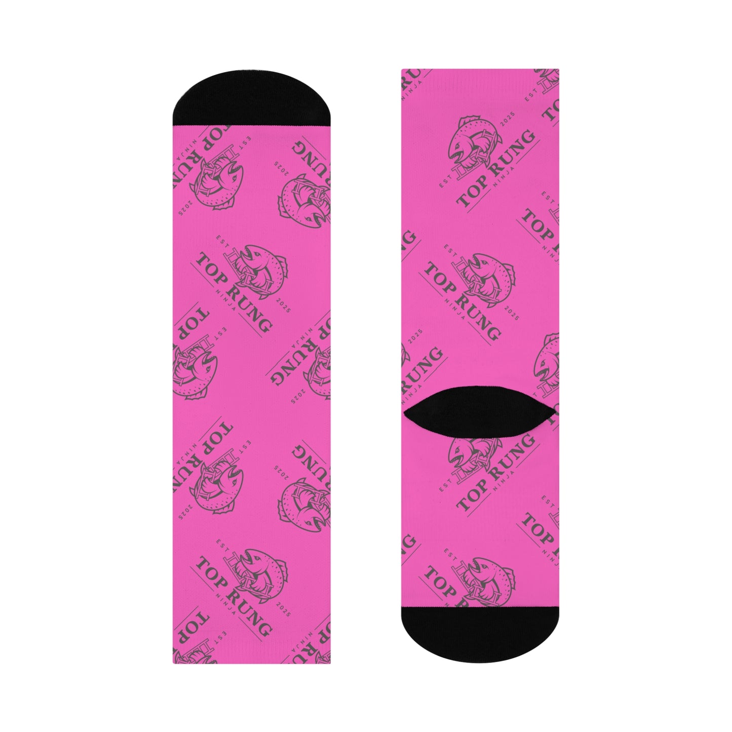 Top Rung Crush the Salmon Ladder Pink 3/4 Socks