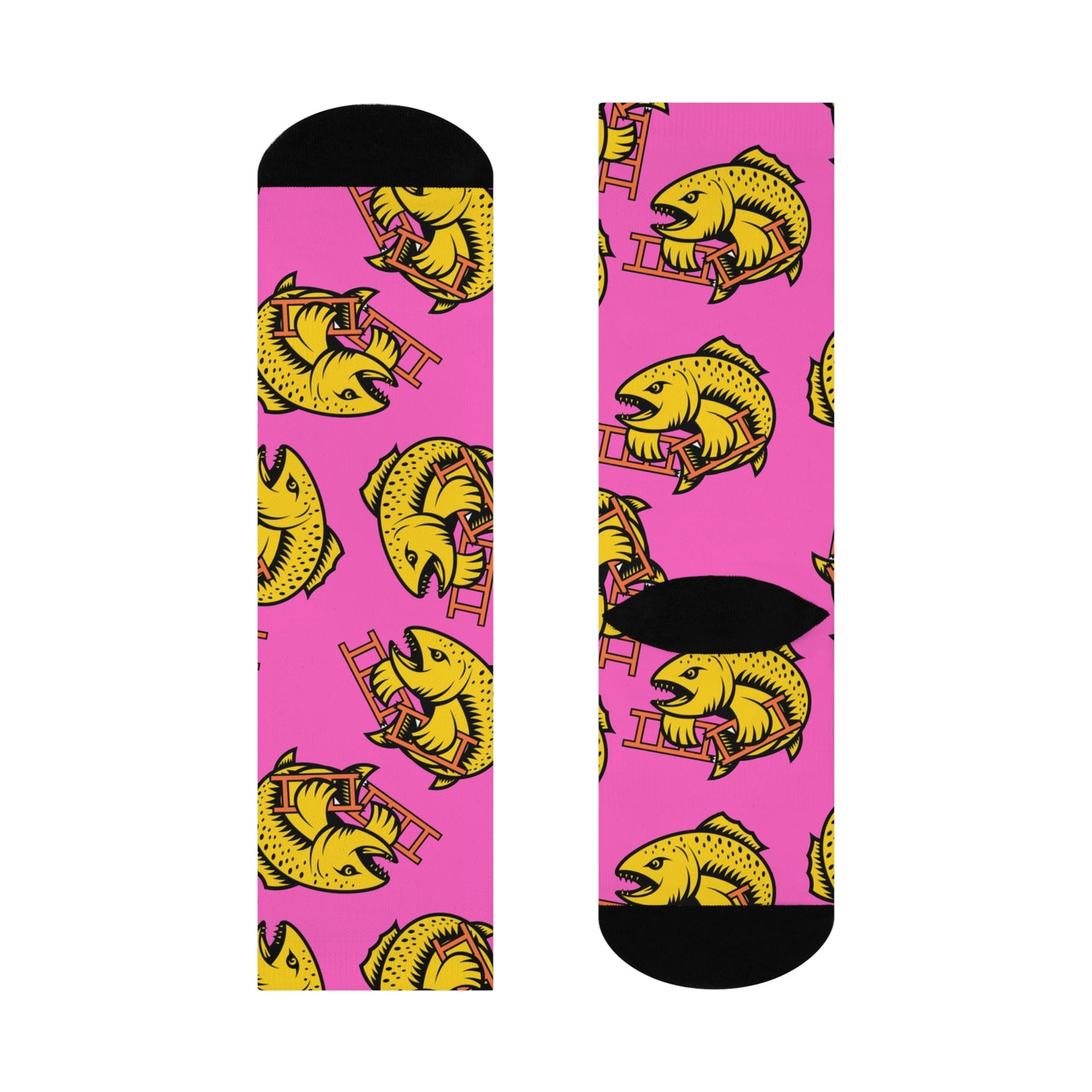 Crush the Salmon Ladder Pink 3/4 Socks